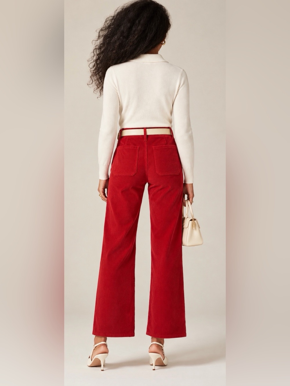 J.Crew NWOT Tall Sailor slim-wide pant in stretch corduroy in red - Picture 5 of 8